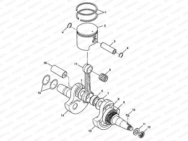 CRANKSHAFT and PISTON XPLORER 300 W98CC28C (4945264526D001) | CRANKSHAFT and PISTON XPLORER 300 W98CC28C (4945264526D001)