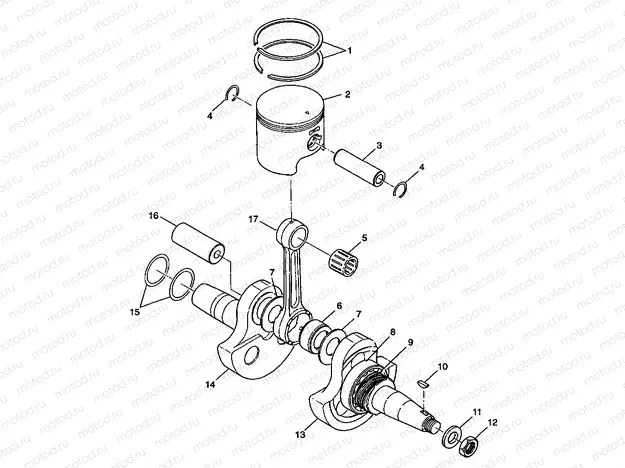 CRANKSHAFT and PISTON XPRESS 300 W98CA28C (4945364536C011) | CRANKSHAFT and PISTON XPRESS 300 W98CA28C (4945364536C011)