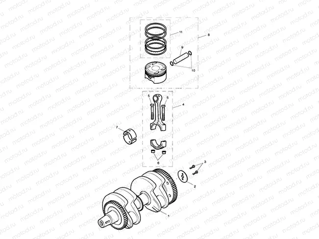 Crankshaft, Connecting Rods & Pi