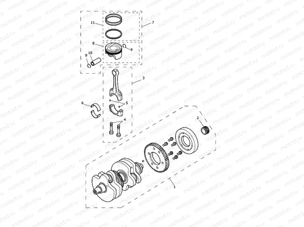 Crankshaft, Connecting Rods & Pistons