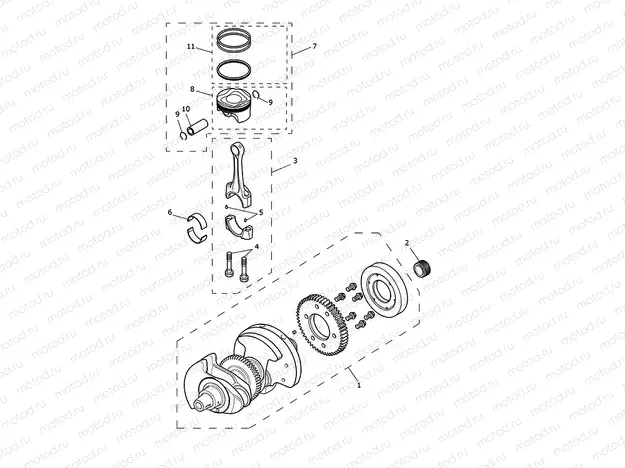 Crankshaft, connecting rods & pistons
