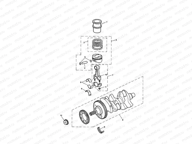Crankshaft, Connecting Rods, Pistons & Liners