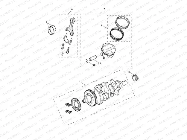 Crankshaft, Conrods and Pistons