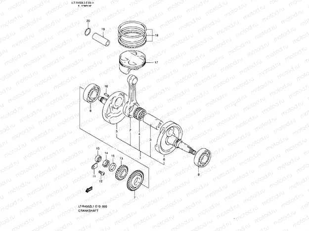 CRANKSHAFT (LT-R450L1 E19)