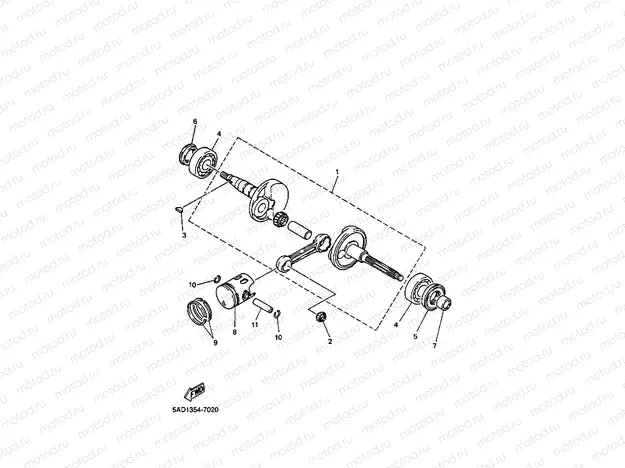 CRANKSHAFT. PISTON
