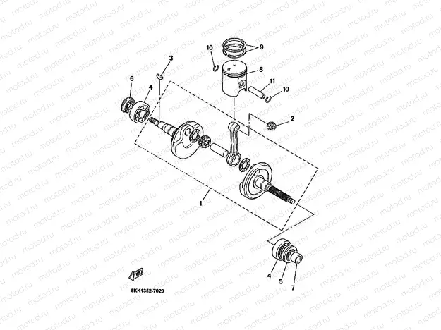 CRANKSHAFT. PISTON