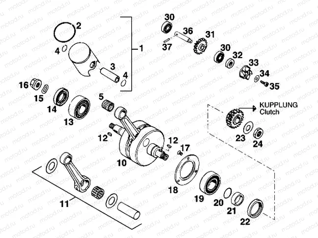 CRANKSHAFT, PISTON