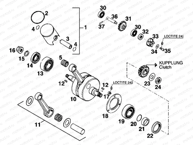 CRANKSHAFT, PISTON