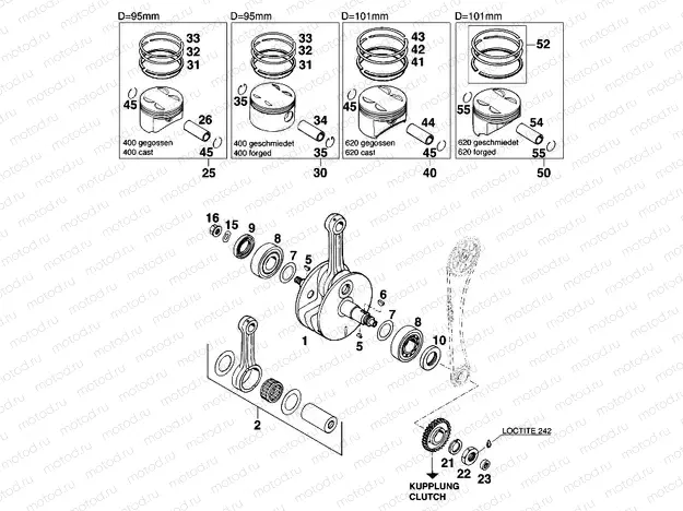 CRANKSHAFT, PISTON