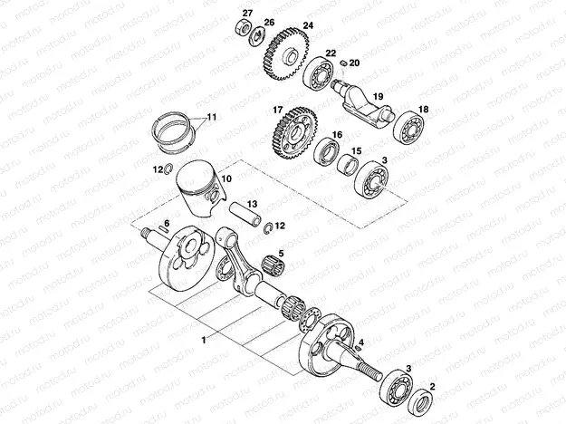 CRANKSHAFT, PISTON