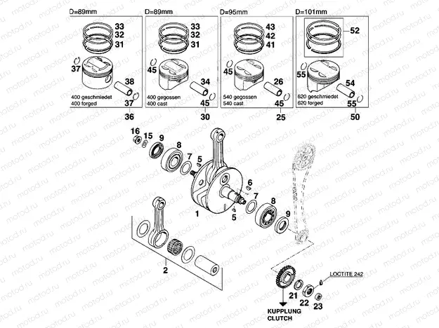 CRANKSHAFT, PISTON