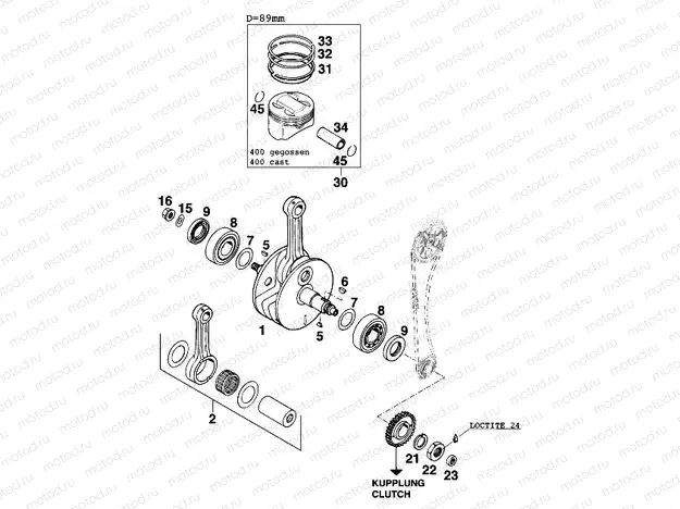 CRANKSHAFT, PISTON