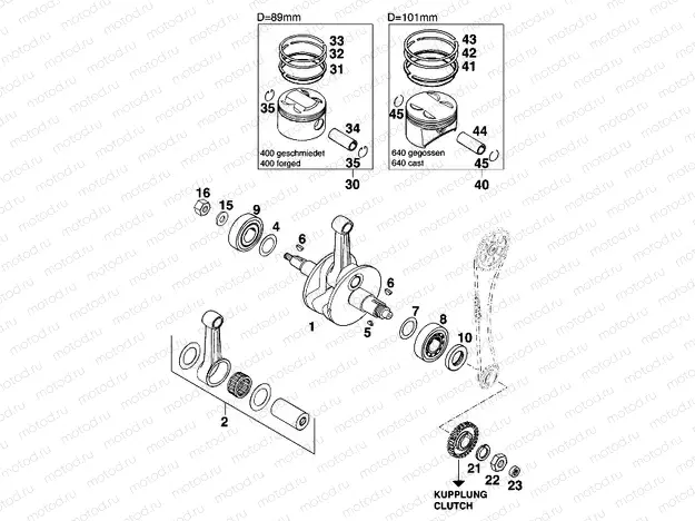 CRANKSHAFT, PISTON