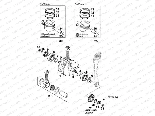 CRANKSHAFT, PISTON