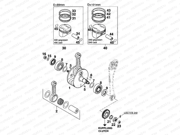 CRANKSHAFT, PISTON