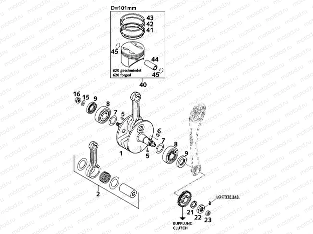 CRANKSHAFT, PISTON