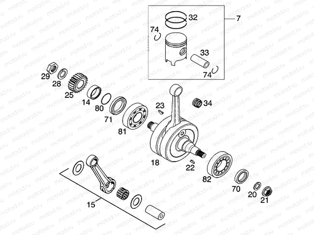 CRANKSHAFT, PISTON