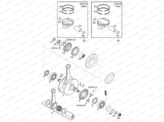 CRANKSHAFT, PISTON