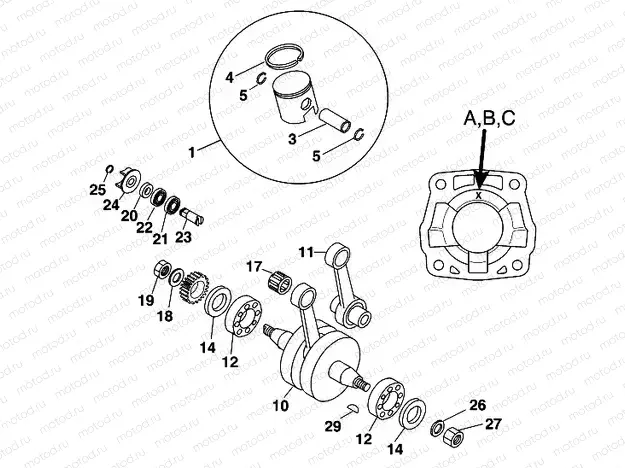 CRANKSHAFT, PISTON