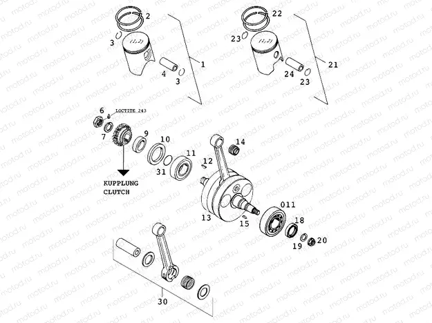 CRANKSHAFT, PISTON