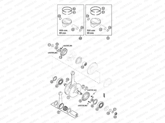 CRANKSHAFT, PISTON
