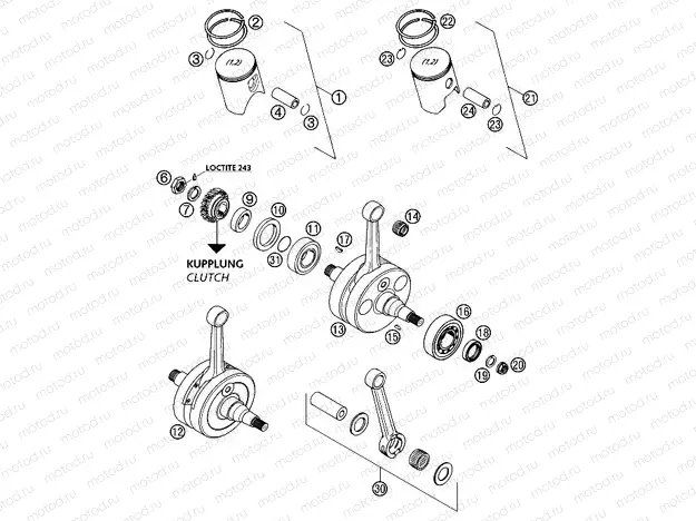 CRANKSHAFT, PISTON
