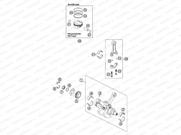CRANKSHAFT, PISTON