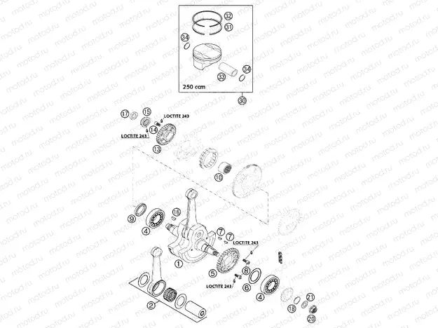 CRANKSHAFT, PISTON