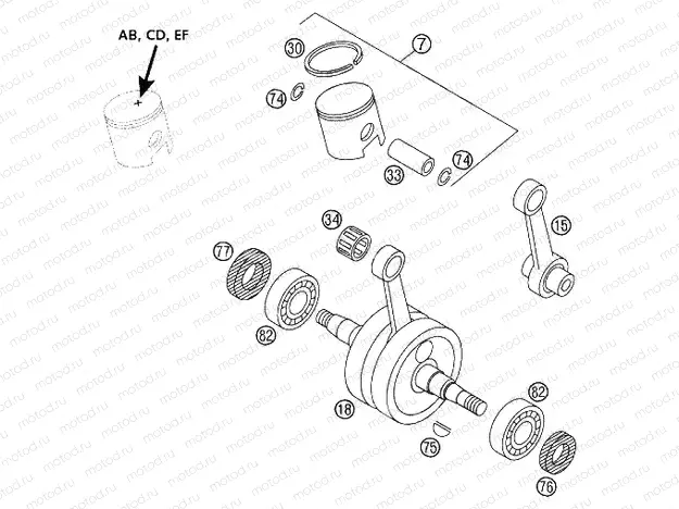 CRANKSHAFT, PISTON