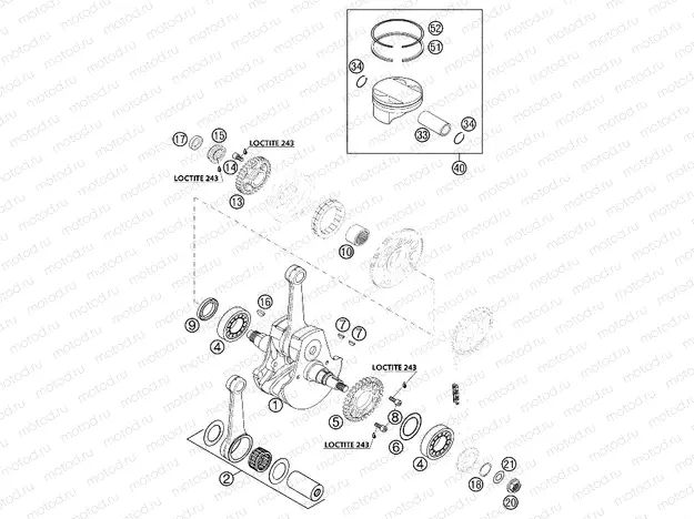 CRANKSHAFT, PISTON