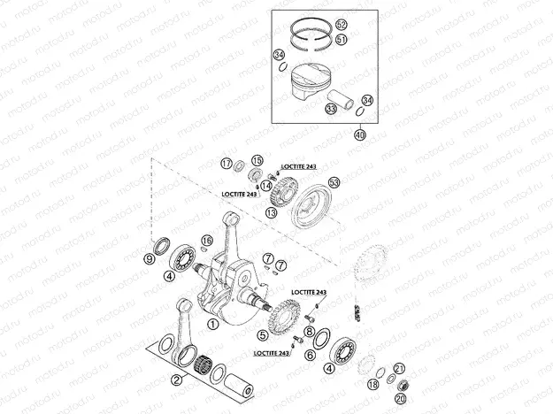 CRANKSHAFT, PISTON
