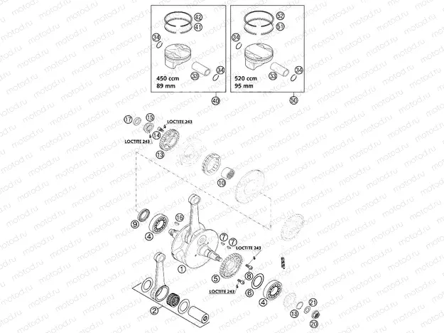 CRANKSHAFT, PISTON
