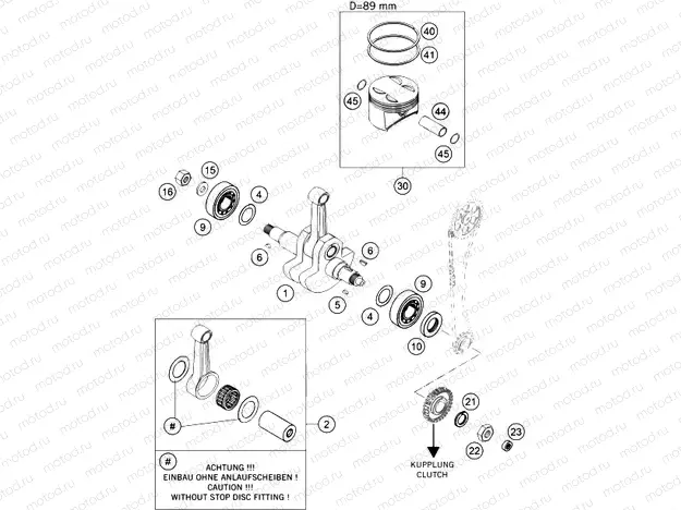 CRANKSHAFT, PISTON