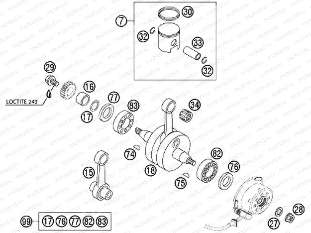 CRANKSHAFT, PISTON