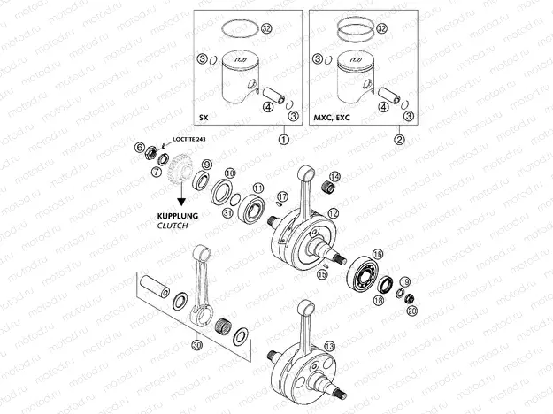 CRANKSHAFT, PISTON