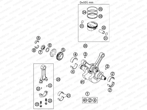 CRANKSHAFT, PISTON