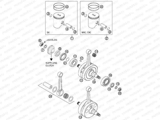 CRANKSHAFT, PISTON