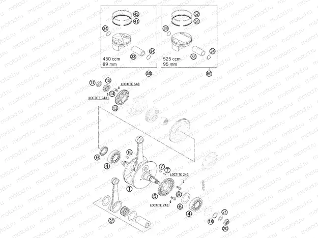 CRANKSHAFT, PISTON