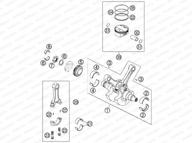 CRANKSHAFT, PISTON