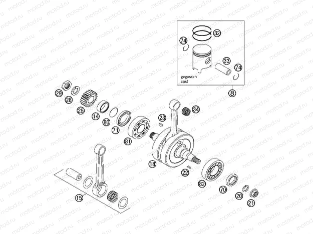 CRANKSHAFT, PISTON