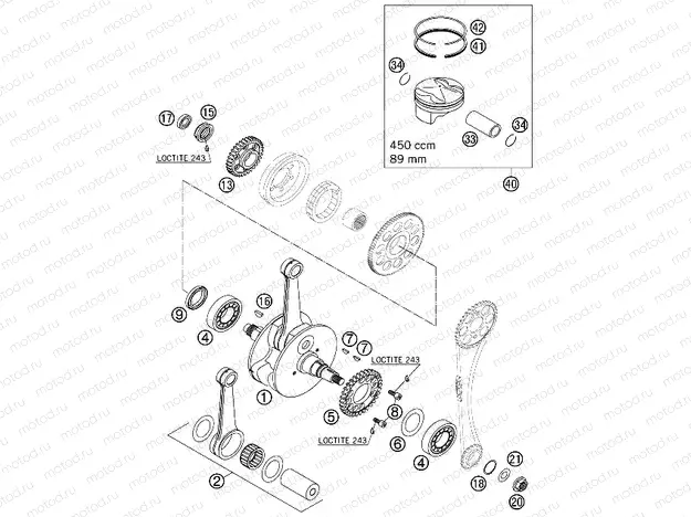 CRANKSHAFT, PISTON