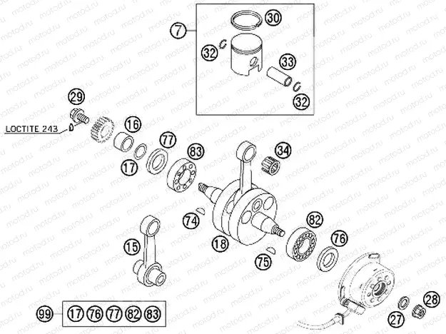 CRANKSHAFT, PISTON