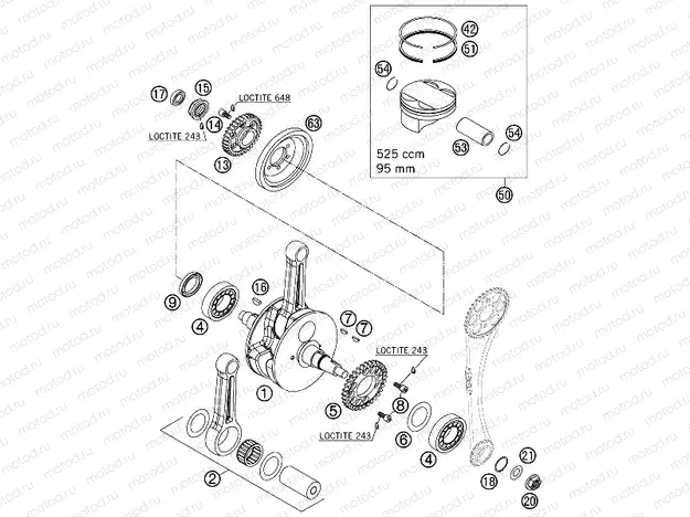 CRANKSHAFT, PISTON