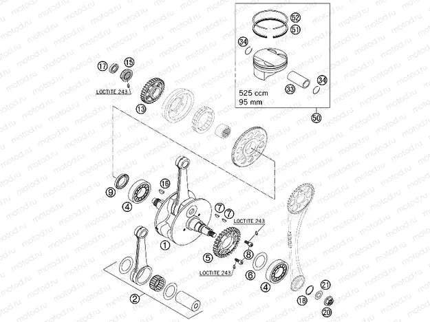 CRANKSHAFT, PISTON