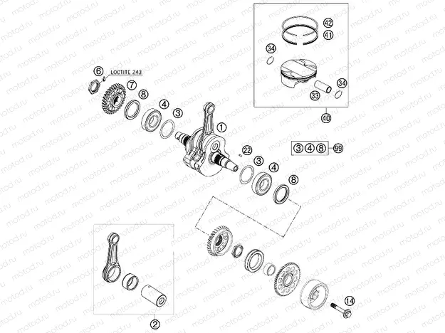 CRANKSHAFT, PISTON