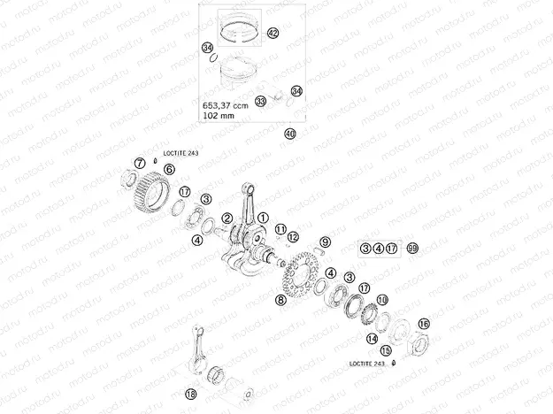 CRANKSHAFT, PISTON