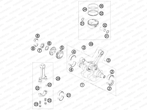 CRANKSHAFT, PISTON