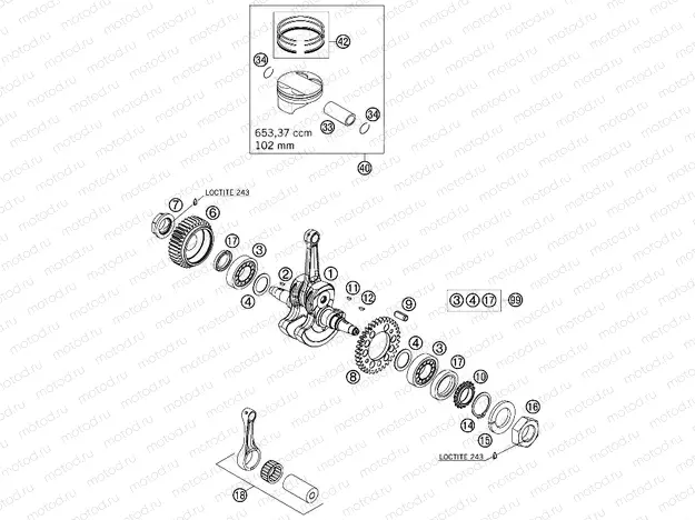 CRANKSHAFT, PISTON