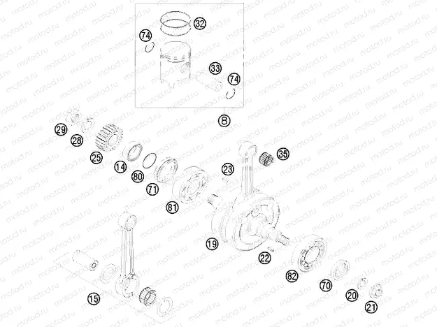 CRANKSHAFT, PISTON