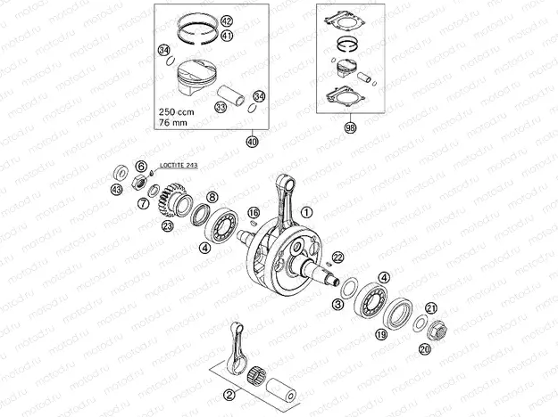 CRANKSHAFT, PISTON